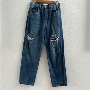 Hidden Wide Leg Distressed Jeans - 25